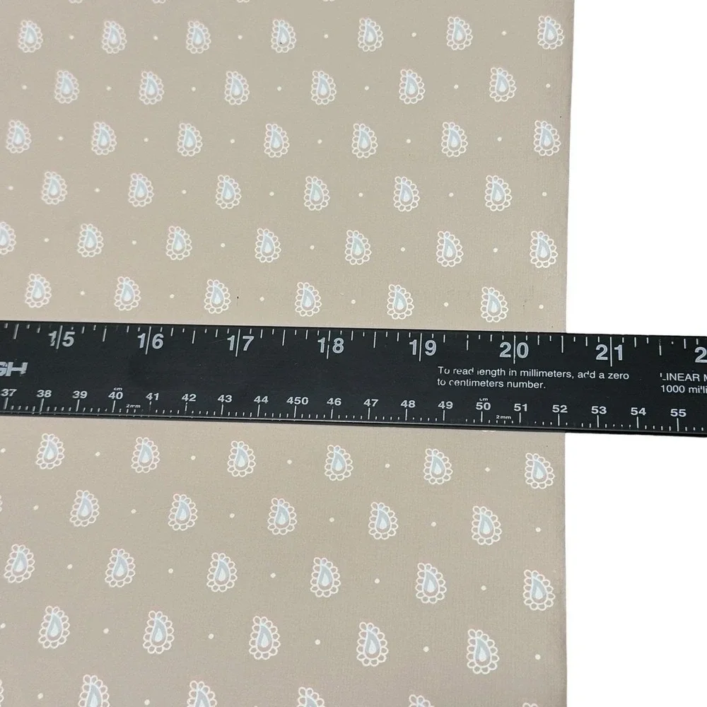 Vintage Beige Paisley Wallpaper Roll Small Print Cottage Farmhouse USA